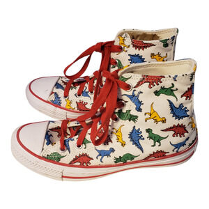 Converse Chuck Taylor Sneakers Shoes Kids Sz 4.5 Dinosaur Print High Top New 4.5